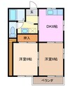 ドミール水谷 2DKの間取り