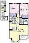 ピクシー　ヒルズ　Ａ 2LDKの間取り