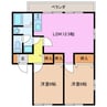 レトア新西方A-3 2LDKの間取り
