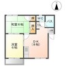 ハイツ後藤 B棟 2DKの間取り