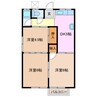 第二愛和荘 3DKの間取り