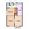 第二愛和荘 3DKの間取り
