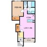 ローランギャロＵ 1LDKの間取り