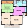 フラワーハイツ朝日 3DKの間取り