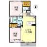 アメニティ掛越 2LDKの間取り