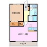 コーキア桑部 1LDKの間取り