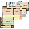 桑部平屋貸家 4DKの間取り