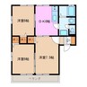 レトア新西方　Aー5 3DKの間取り