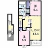 ひかり　Ａ 2LDKの間取り