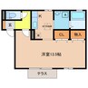 セジュールシーダ 1Rの間取り