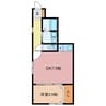 ラシーネ桑名 1DKの間取り