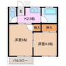 大鹿アパート 2Kの間取り