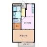 エステート川崎C棟 1DKの間取り