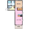 バンブーシュート 1LDKの間取り