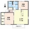 シャトル藤　A 2LDKの間取り
