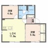 シャトル藤　A 2LDKの間取り