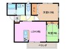 ラウンドヒルⅡ 2LDKの間取り