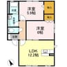 エターナル　B棟 2LDKの間取り