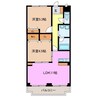 ヴィラ　ハヤカワ 2LDKの間取り