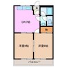 サニーヒル星見ヶ丘 2DKの間取り