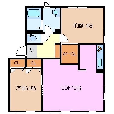 間取り図 ナディア長折　Ｂ棟