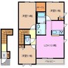 クレスト　Ⅱ 3LDKの間取り