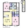 アドニス　Ｂ 2LDKの間取り