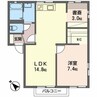 エイトスクウェア芳ヶ崎 1LDKの間取り