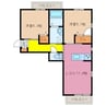 ベレオ江場 2LDKの間取り
