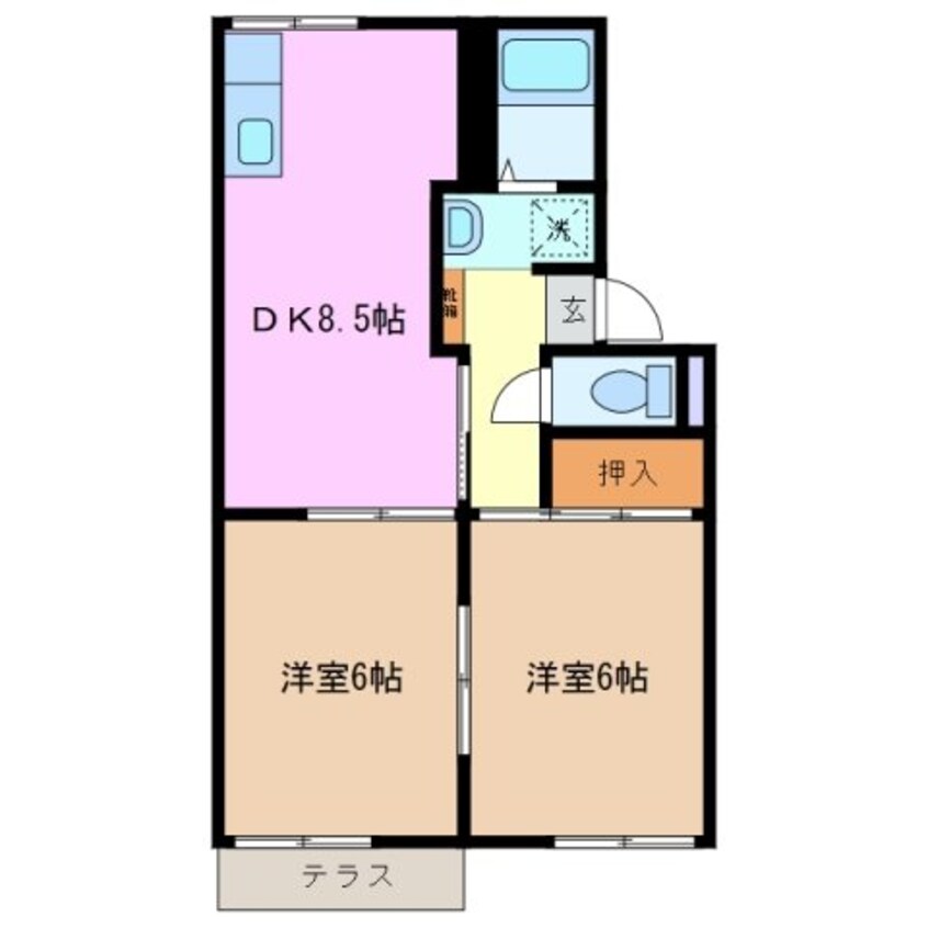 間取図 サニーヒル松ノ木 B棟