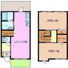 グランジュッテE棟 2LDKの間取り