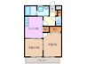 ファミール下之宮１ 2DKの間取り