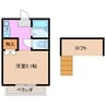 レーベンハイムⅡ 1Kの間取り
