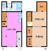 富田一色町貸家 2LDKの間取り