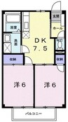 スカイメゾンⅡ 2DKの間取り