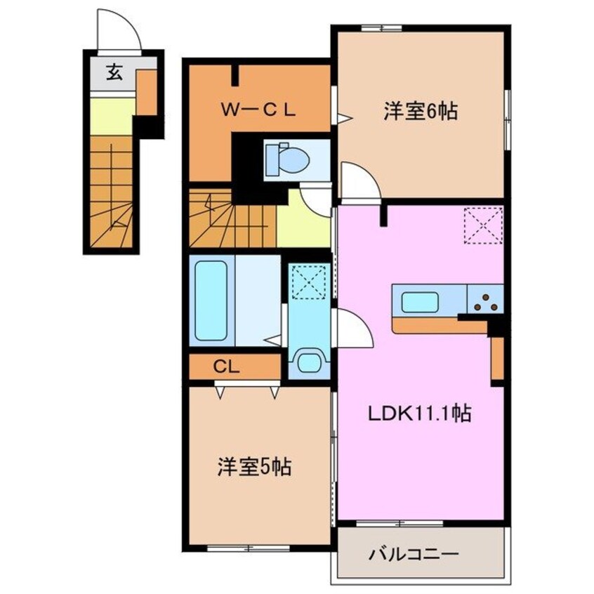 間取図 クレアール桑名　Ｂ