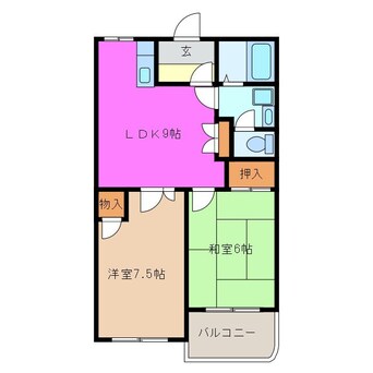 間取図 パストラルまきの木台C棟