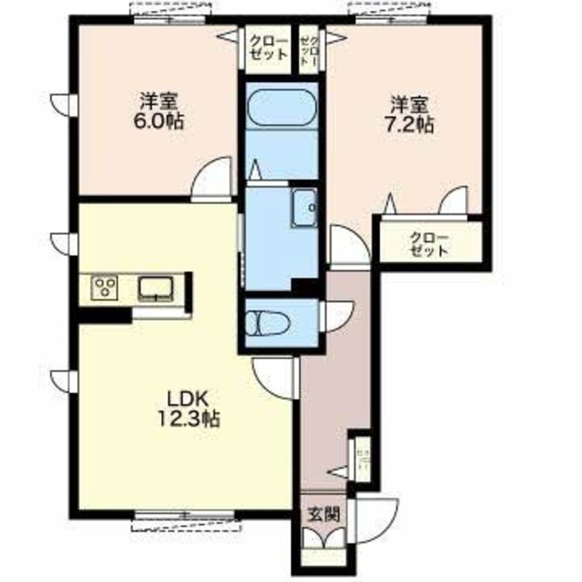 間取図 ナディア長折南 Ｂ
