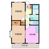 メゾンリビエル 2DKの間取り