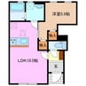リーブルファイン南福崎 1LDKの間取り
