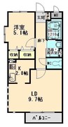 アルテエスパシオ 1LDKの間取り