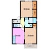 ＦｏｒｅｓＧｒｅｅｎＭａｔｅＢ棟 2DKの間取り