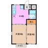 エバーハイツ 2Kの間取り