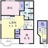 プリムヴェルⅠ 2LDKの間取り