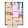 シティハイツさざらいＤ 3DKの間取り