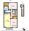 サンクレール 2DKの間取り