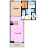 明楽　A棟 1LDKの間取り