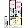クレーストⅠ 2LDKの間取り
