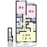 クレーストⅡ 2LDKの間取り