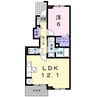 フィロス　ガーデン　Ⅱ 1LDKの間取り
